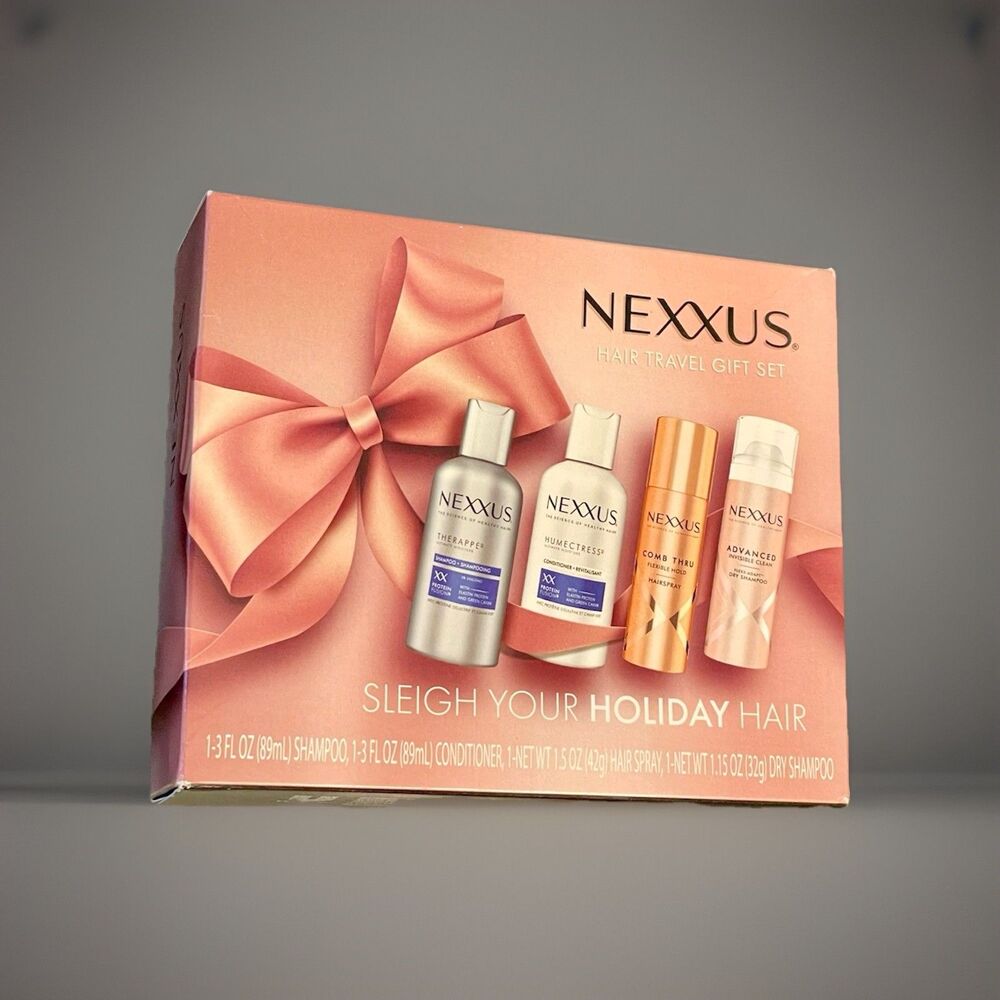 Nexxus Hair Travel Gift Set New In Box Dry Shampoo Conditioner Hairspray